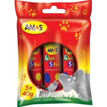 AMOS Red Glue Stick - Hangsell Packs